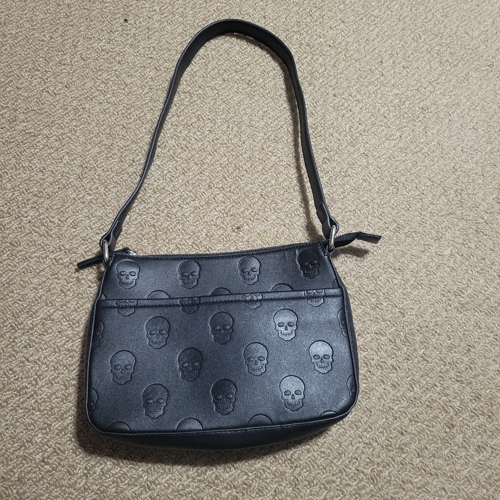 Black Skull Pattern Shoulder Bag
